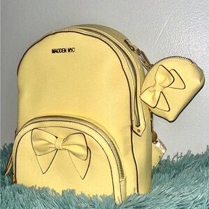Madden NYC Yellow Backpack with Bow Accents